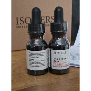 2x Isomers Lip and Cheek Stain~Red Cherry not lipstick/blush 51 fl oz ~